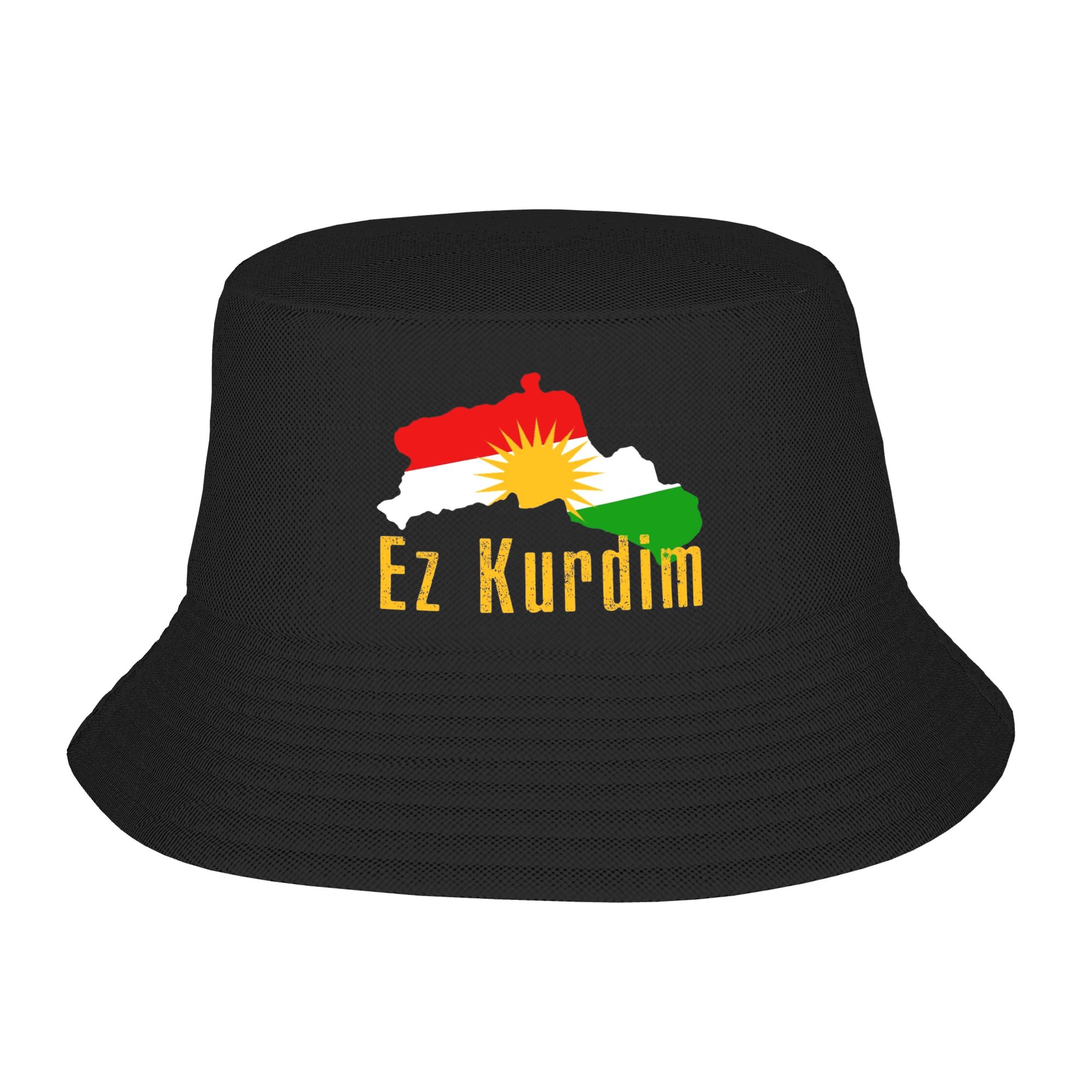Outdoor Hunting Maps - Kurdistan Flag Map Bucket Hat Hawaii