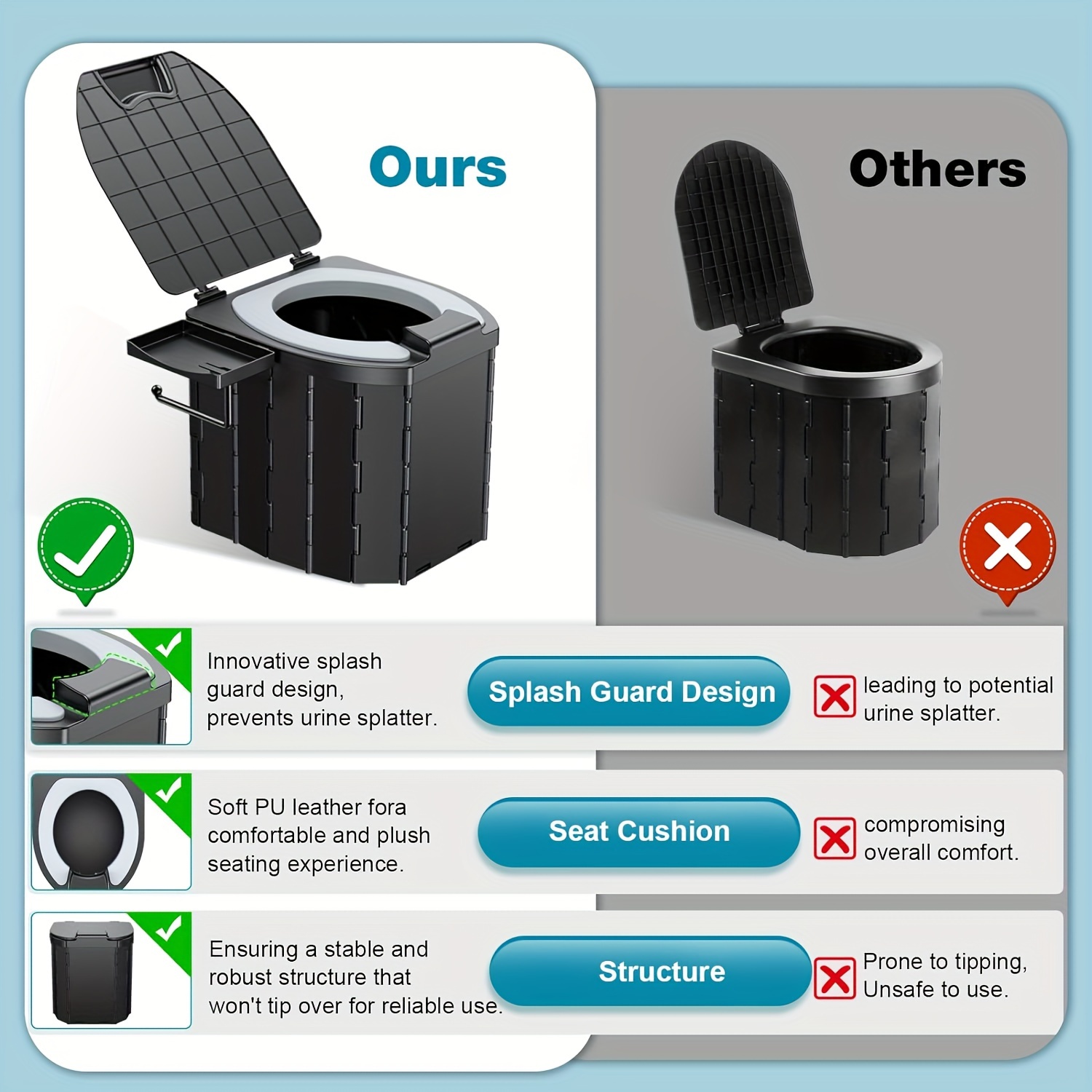 Portable Folding Toilet with P - огляд і ціна Outdoor Hunting Toilet