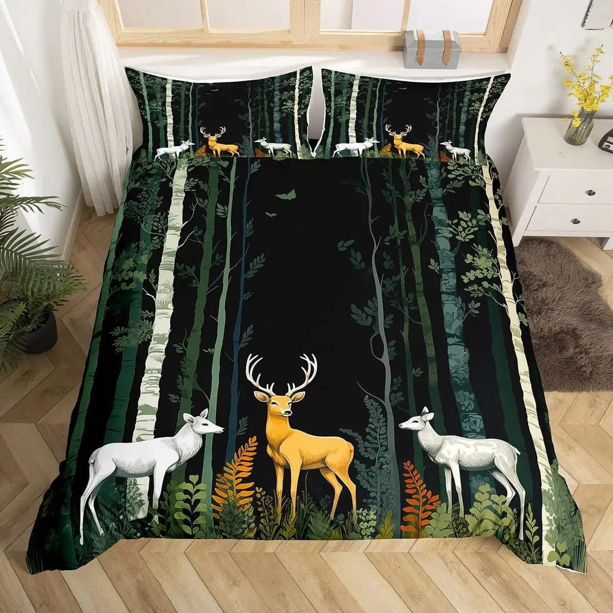 Deer Elk Duvet Cover Farm Deer - огляд і ціна Hunting And Camping In Forest