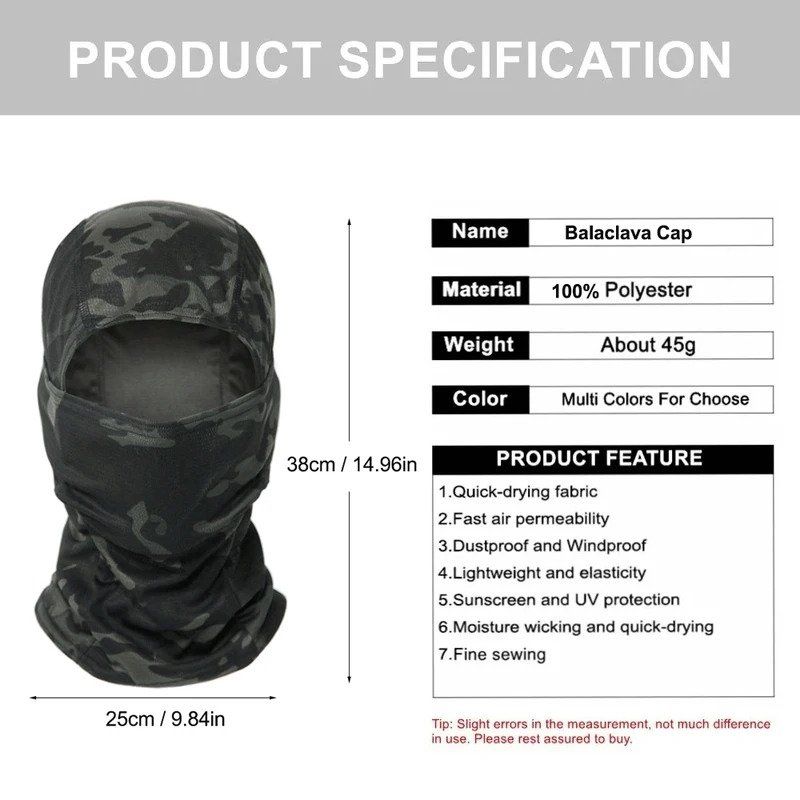 Camouflage Balaclava Hat Cycli - огляд і ціна Mens Outdoor Hunting Hats